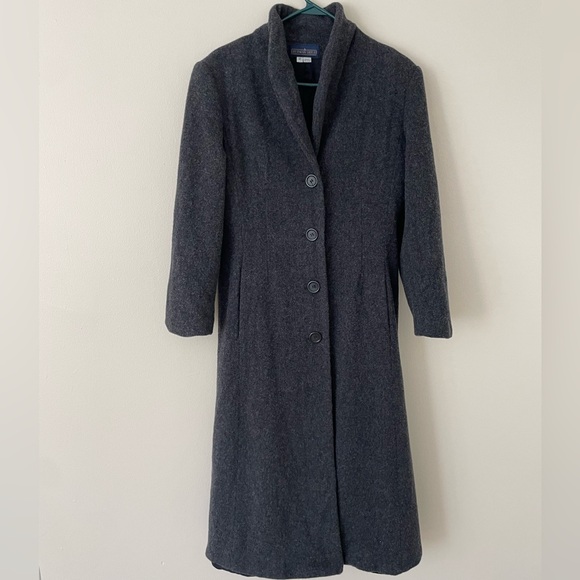 Vintage Herman Geist Long Grey Wool Coat - Picture 2 of 6